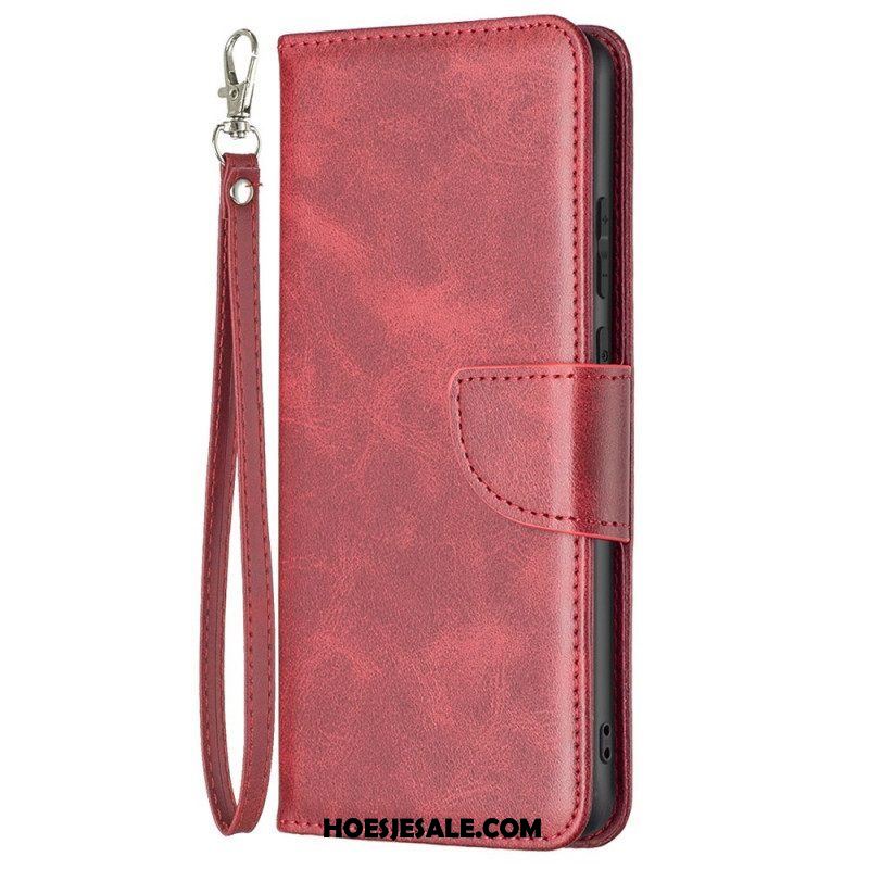 Folio-hoesje voor Samsung Galaxy M53 5G Schuine Sluiting Met Riem