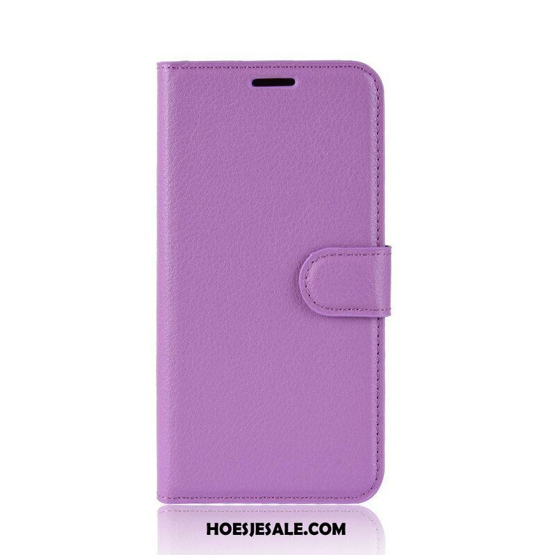 Folio-hoesje voor Samsung Galaxy S20 Plus / S20 Plus 5G Klassiek Lychee Kunstleer