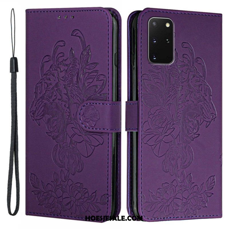 Folio-hoesje voor Samsung Galaxy S20 Plus / S20 Plus 5G Met Ketting Barokke Strappy Tijger