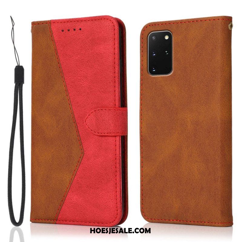 Folio-hoesje voor Samsung Galaxy S20 Plus / S20 Plus 5G Tweekleurig Driehoekig Imitatieleer