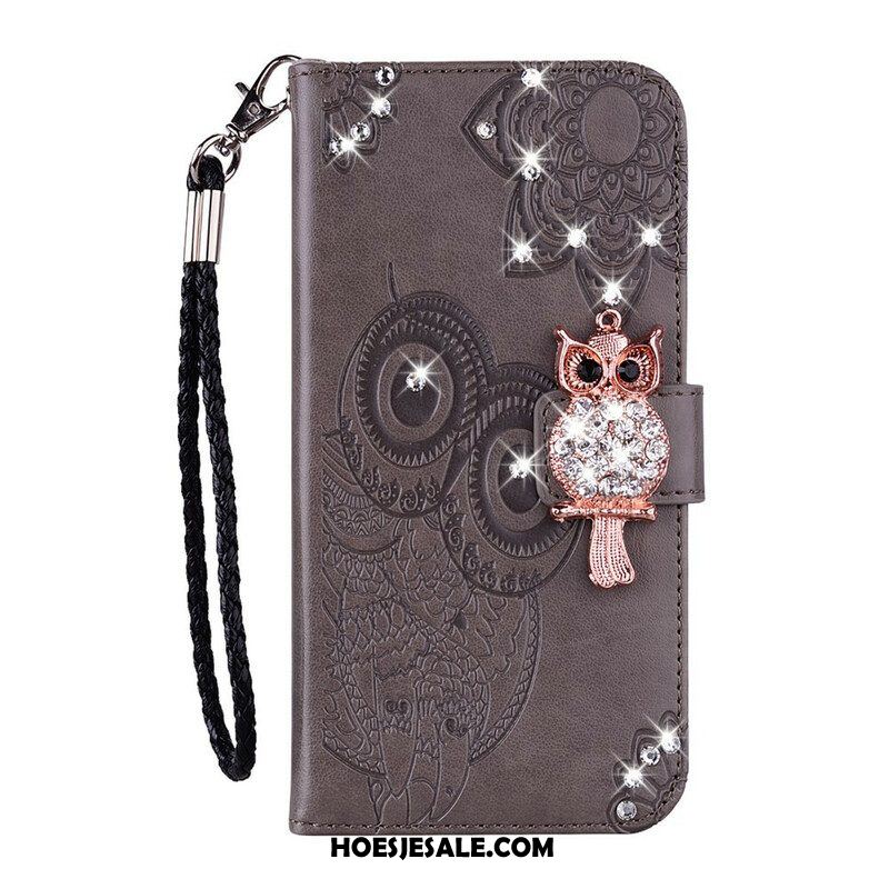 Folio-hoesje voor Samsung Galaxy S21 5G Uil Mandala En Charme