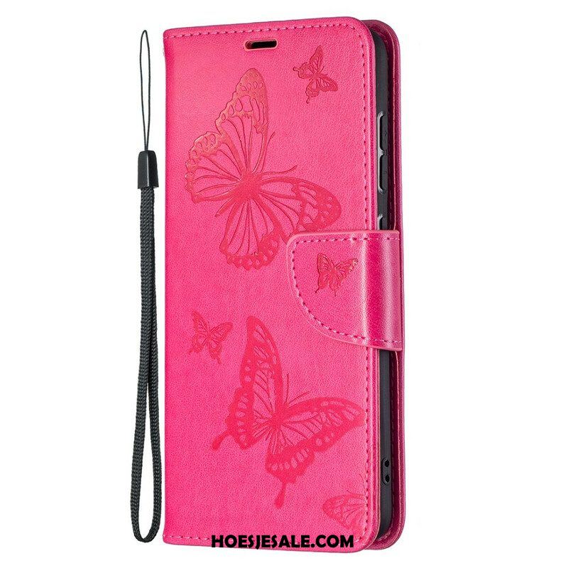 Folio-hoesje voor Samsung Galaxy S21 FE Vlinders Tijdens De Vlucht Met Lanyard