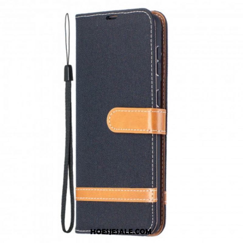 Folio-hoesje voor Samsung Galaxy S21 Plus 5G Met Ketting Band Van Stof En Leereffect