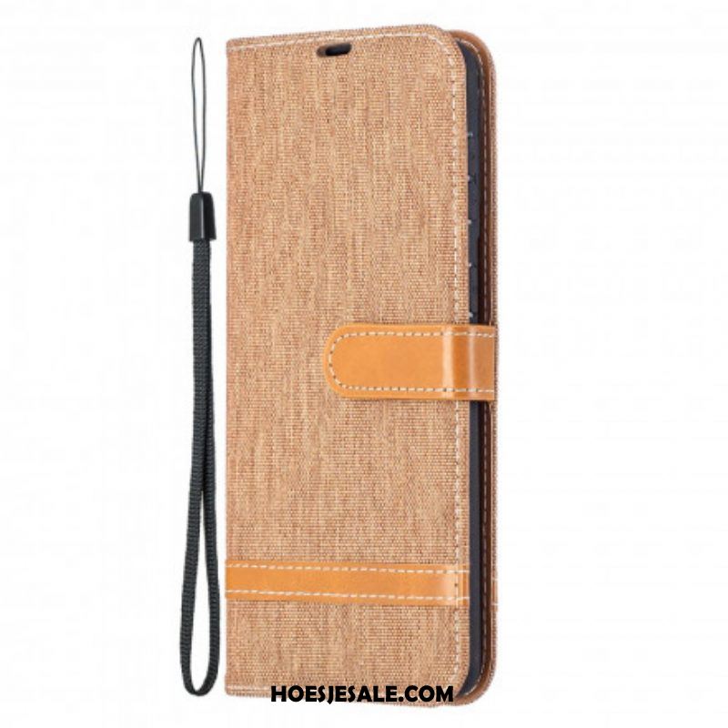 Folio-hoesje voor Samsung Galaxy S21 Plus 5G Met Ketting Band Van Stof En Leereffect