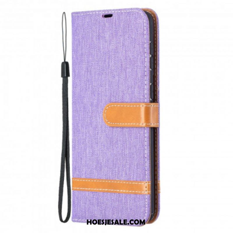 Folio-hoesje voor Samsung Galaxy S21 Plus 5G Met Ketting Band Van Stof En Leereffect