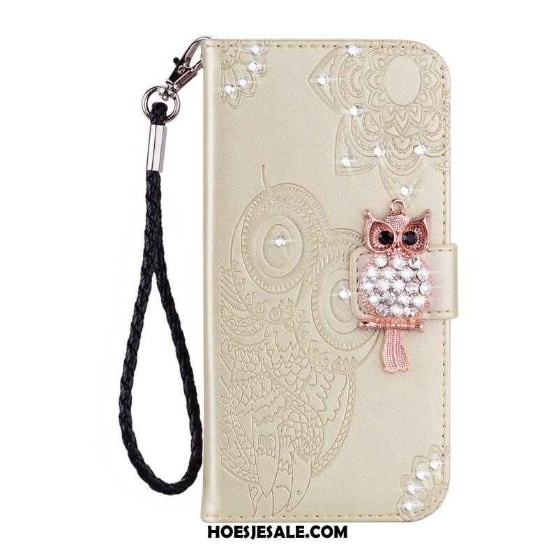 Folio-hoesje voor Samsung Galaxy S21 Plus 5G Uil Mandala En Charme