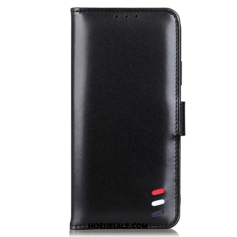 Folio-hoesje voor Samsung Galaxy S22 Ultra 5G Driekleurig Leereffect