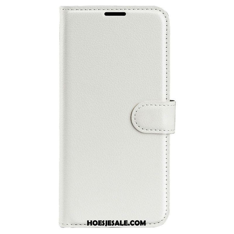 Folio-hoesje voor Samsung Galaxy S23 5G Klassiek Litchi-leereffect