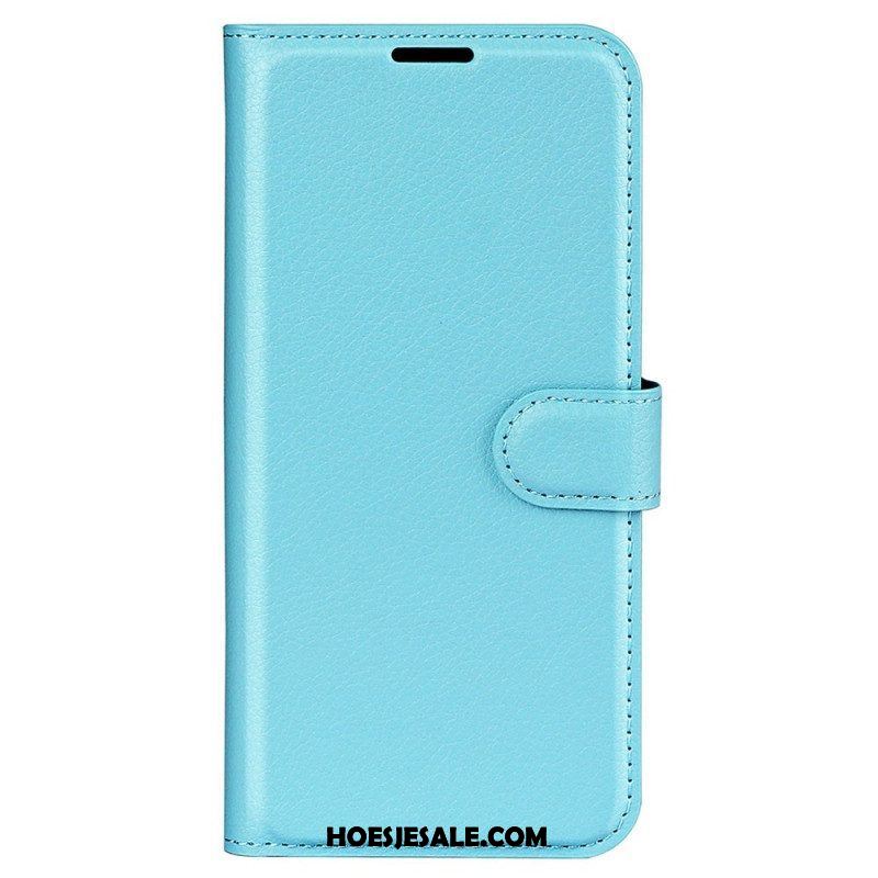 Folio-hoesje voor Samsung Galaxy S23 5G Klassiek Litchi-leereffect