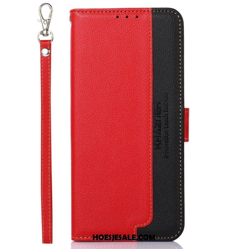 Folio-hoesje voor Samsung Galaxy S23 5G Lychee-stijl Rfid Khazneh