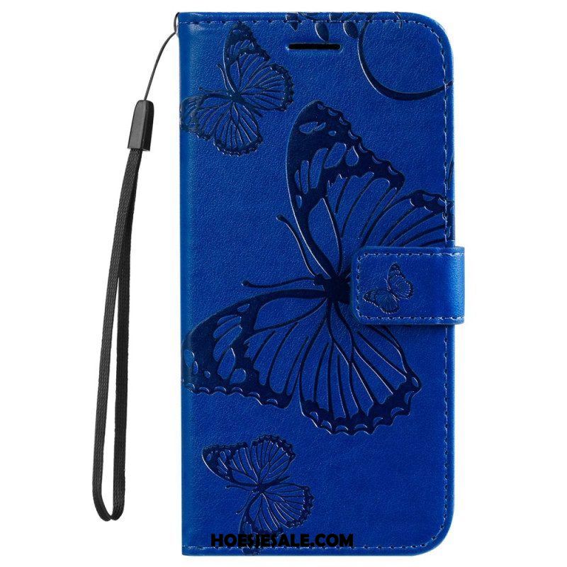 Folio-hoesje voor Samsung Galaxy S23 5G Met Ketting Gigantische Riemvlinders