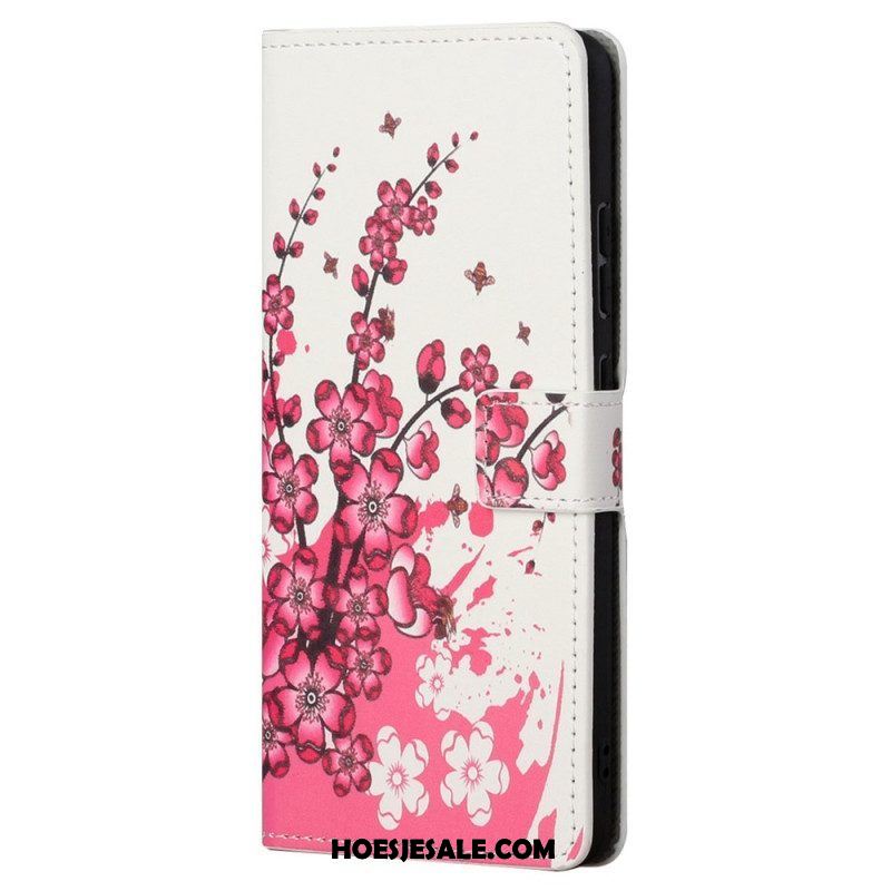 Folio-hoesje voor Samsung Galaxy S23 5G Tropische Bloemen