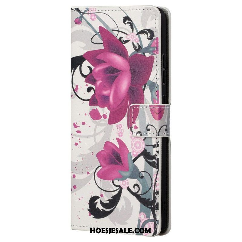 Folio-hoesje voor Samsung Galaxy S23 5G Tropische Bloemen