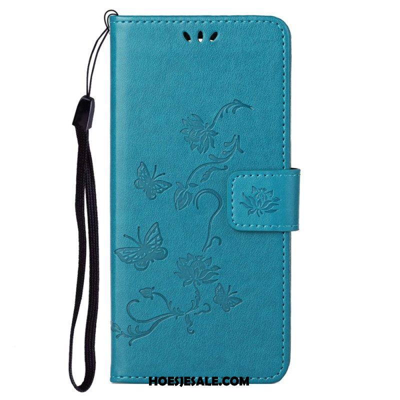 Folio-hoesje voor Samsung Galaxy S23 5G Vlinders En Bloemen