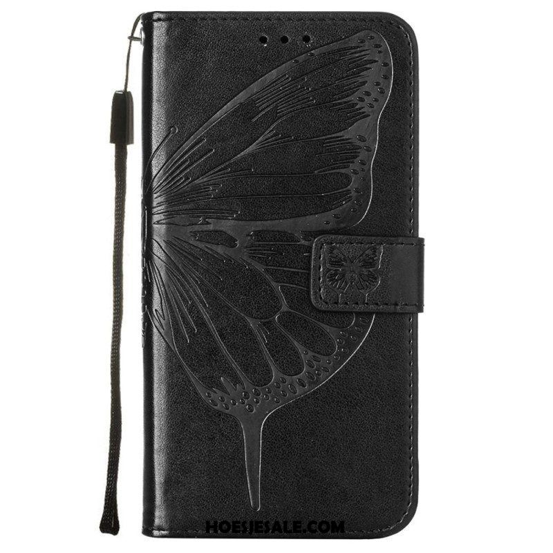 Folio-hoesje voor Samsung Galaxy S23 Plus 5G Met Ketting Barokke Strappy Vlinder