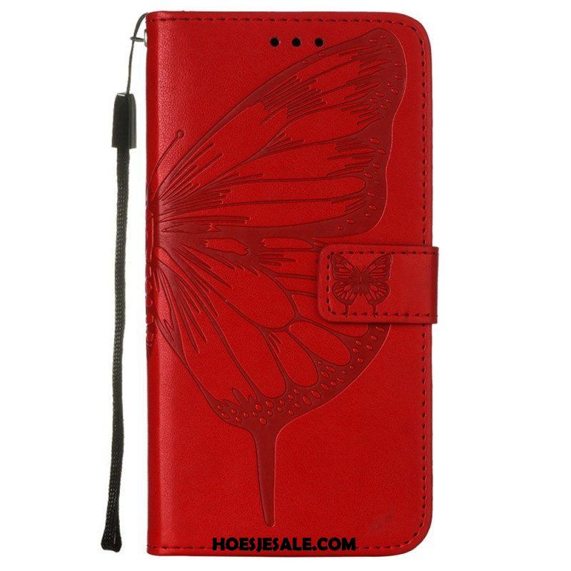 Folio-hoesje voor Samsung Galaxy S23 Plus 5G Met Ketting Barokke Strappy Vlinder