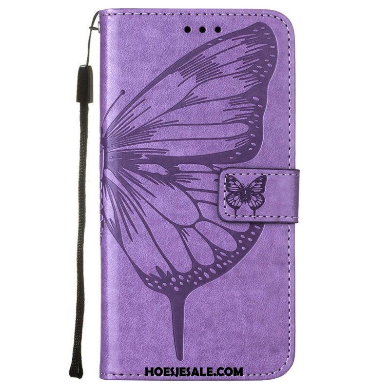 Folio-hoesje voor Samsung Galaxy S23 Plus 5G Met Ketting Barokke Strappy Vlinder