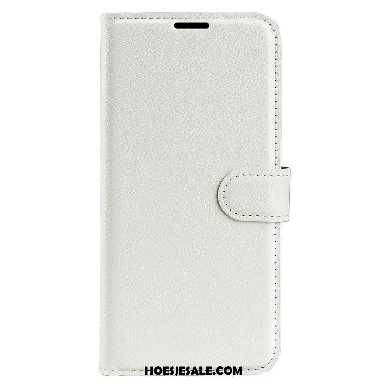 Folio-hoesje voor Samsung Galaxy S23 Ultra 5G Klassiek Litchi-leereffect