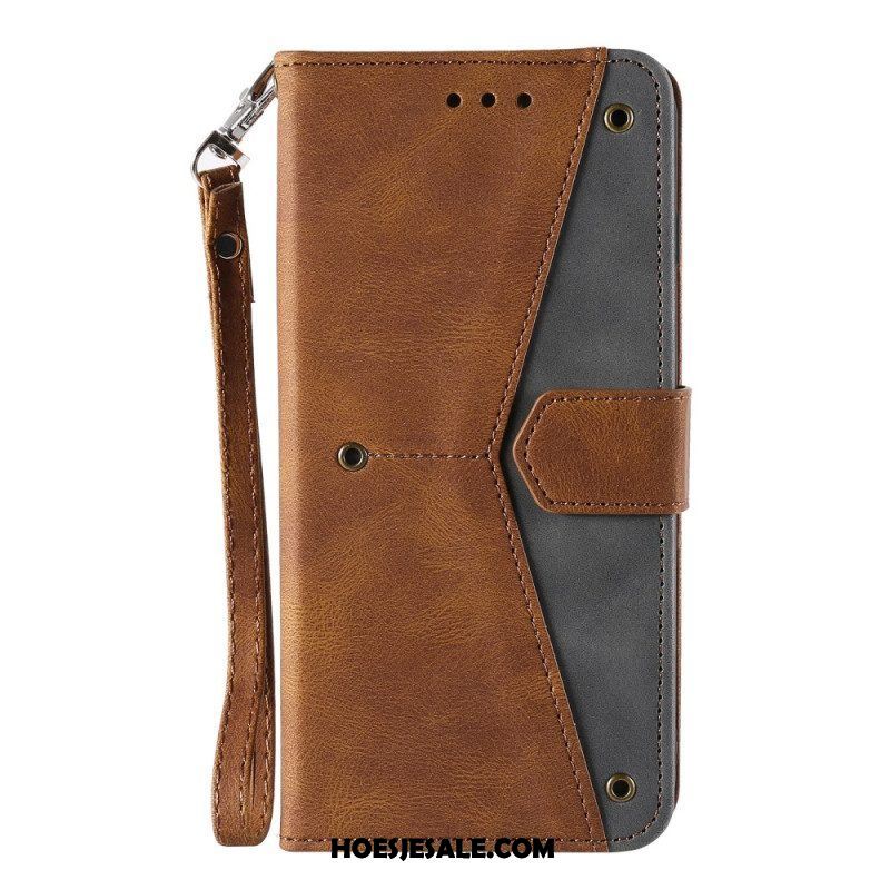 Folio-hoesje voor Samsung Galaxy S23 Ultra 5G Skin-touch-naden