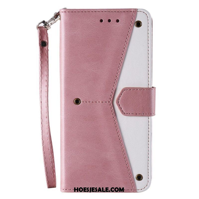 Folio-hoesje voor Samsung Galaxy S23 Ultra 5G Skin-touch-naden