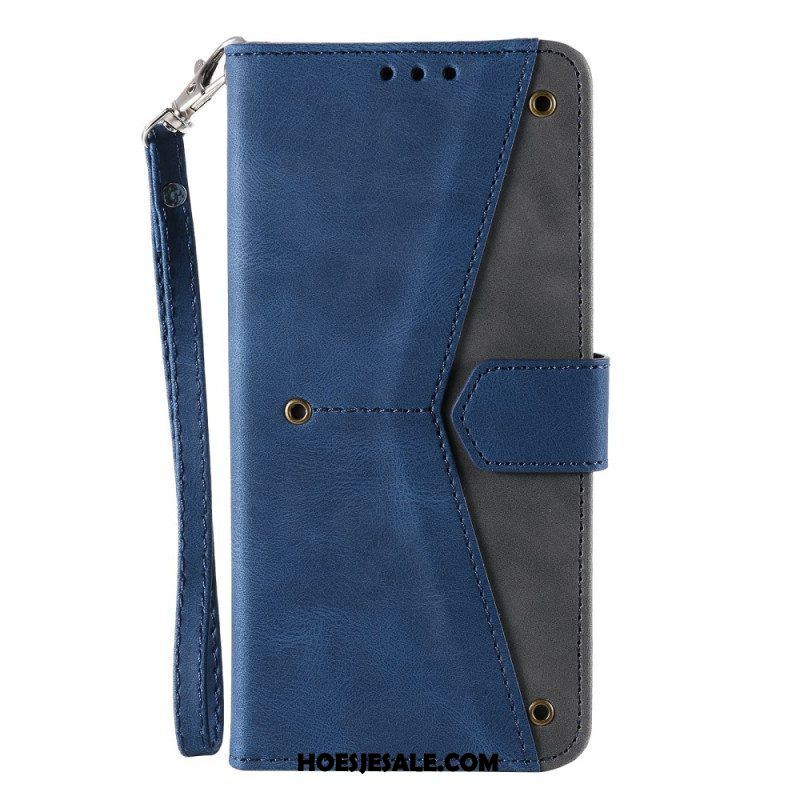 Folio-hoesje voor Samsung Galaxy S23 Ultra 5G Skin-touch-naden