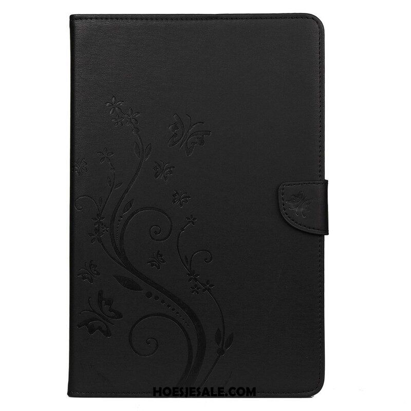 Folio-hoesje voor Samsung Galaxy Tab S8 / Tab S7 Bloemen Vlinders