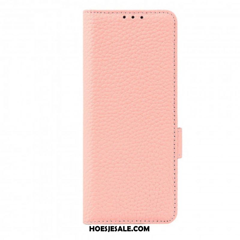 Folio-hoesje voor Samsung Galaxy Z Fold 3 5G Echt Litchi-leer