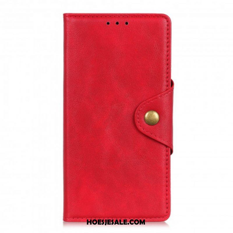 Folio-hoesje voor Sony Xperia 1 III Vintage Knop Van Imitatieleer