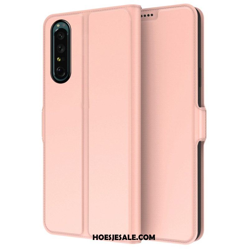 Folio-hoesje voor Sony Xperia 1 IV Slank Leereffect