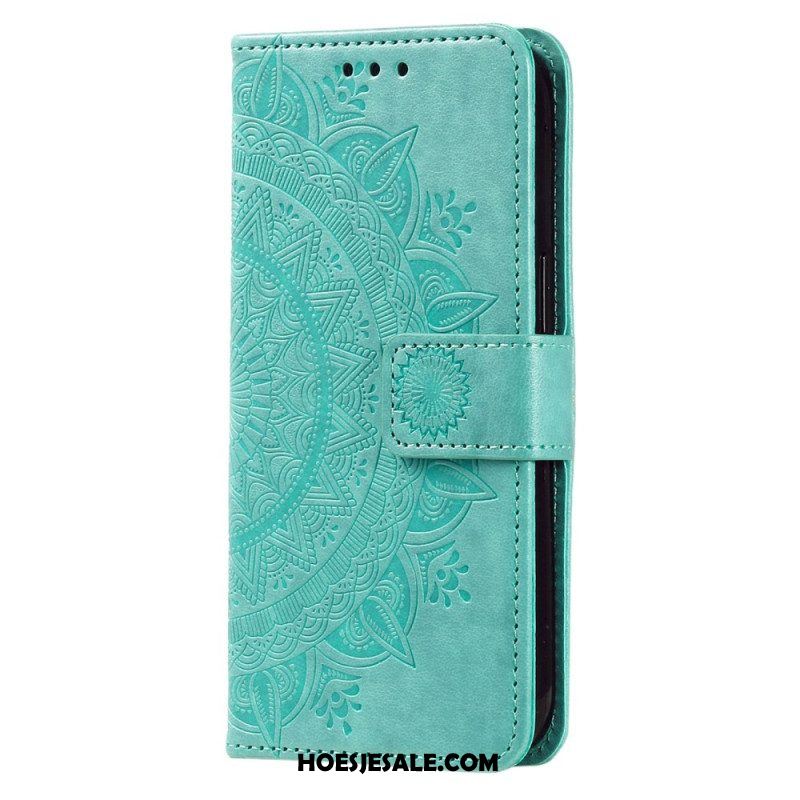 Folio-hoesje voor Sony Xperia 5 IV Met Ketting Strappy Zon Mandala