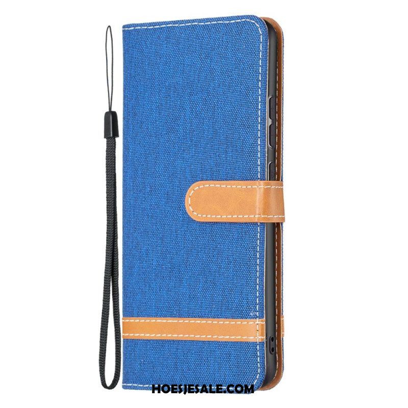 Folio-hoesje voor Xiaomi 12 / 12X Met Ketting Band Van Stof En Leereffect