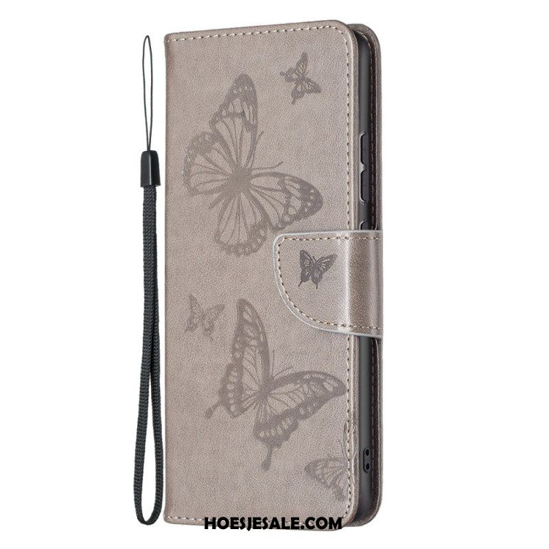 Folio-hoesje voor Xiaomi 12 / 12X Met Ketting String Vlinders