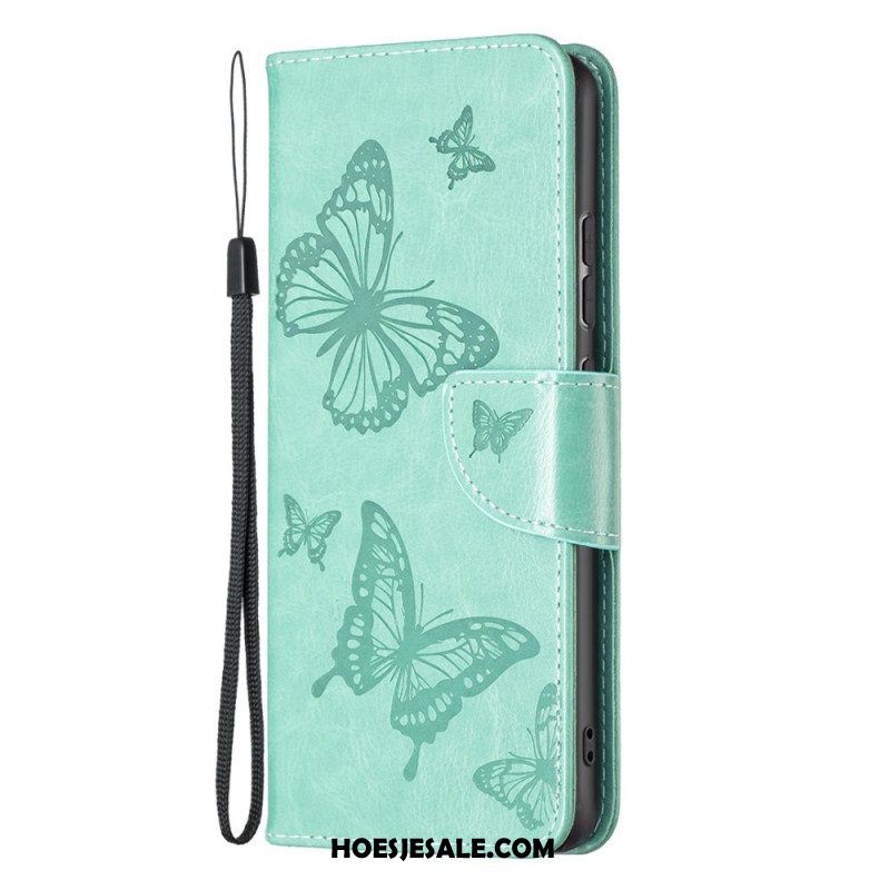 Folio-hoesje voor Xiaomi 12 / 12X Met Ketting String Vlinders