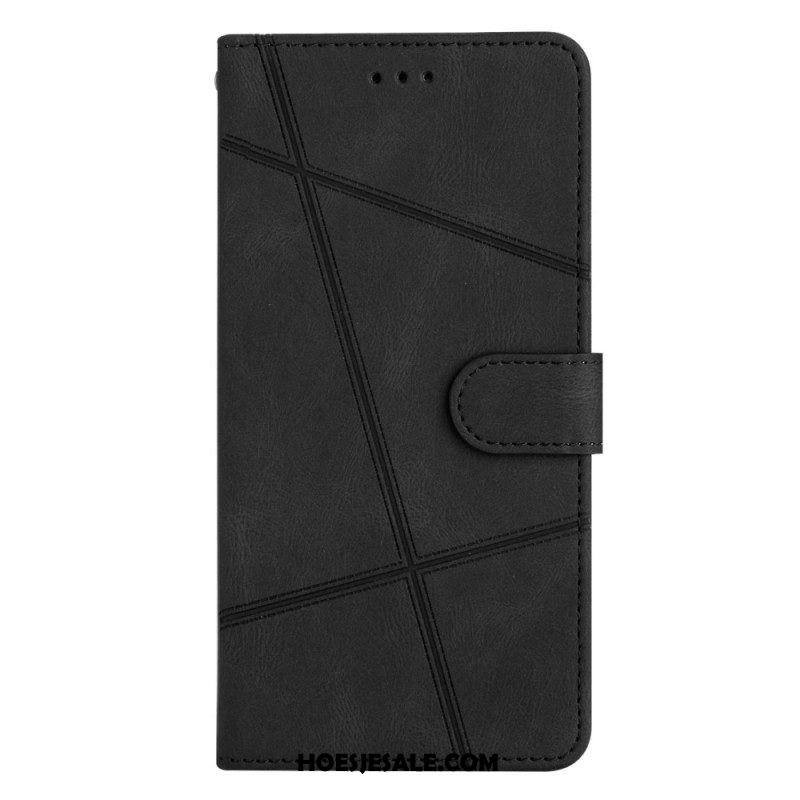 Folio-hoesje voor Xiaomi 12 Lite Met Ketting Riemlijnen Met Leereffect