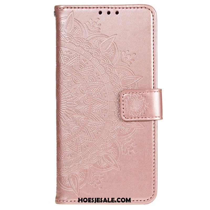 Folio-hoesje voor Xiaomi 12 Pro Met Ketting Strappy Zon Mandala