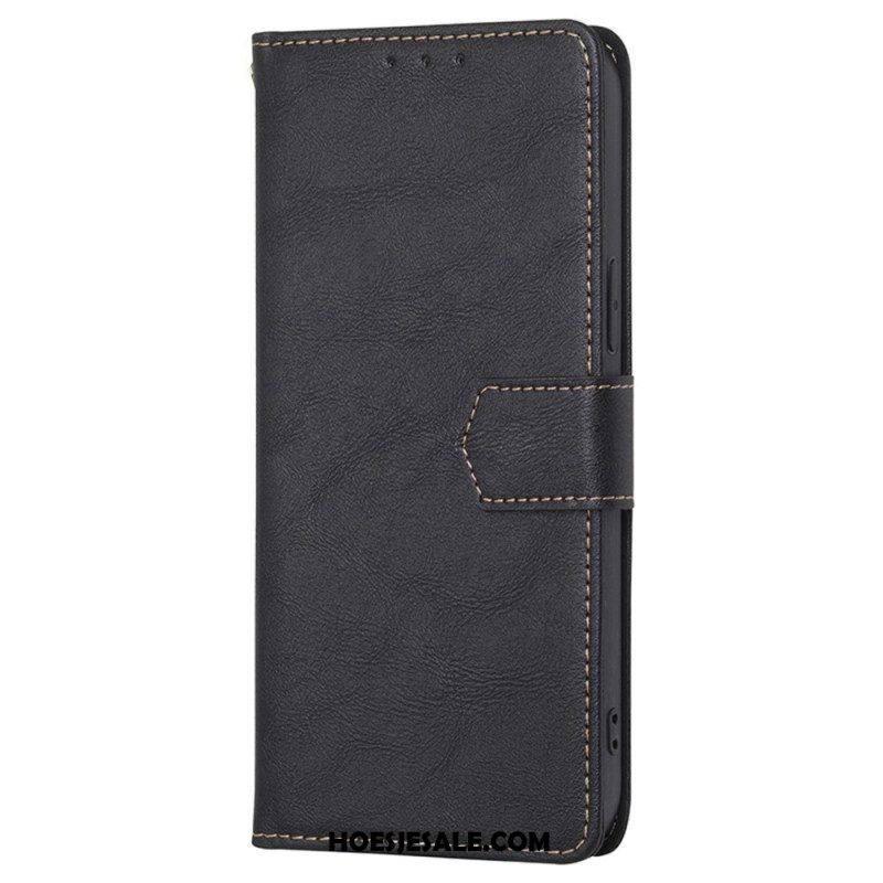 Folio-hoesje voor Xiaomi 12T / 12T Pro Couture-leereffect