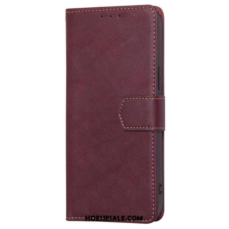 Folio-hoesje voor Xiaomi 12T / 12T Pro Couture-leereffect