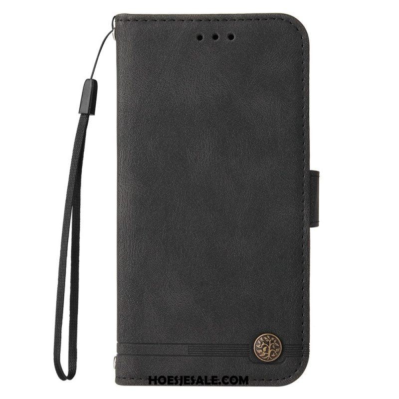 Folio-hoesje voor Xiaomi 12T / 12T Pro Decoratieve Klinknagel En Koord