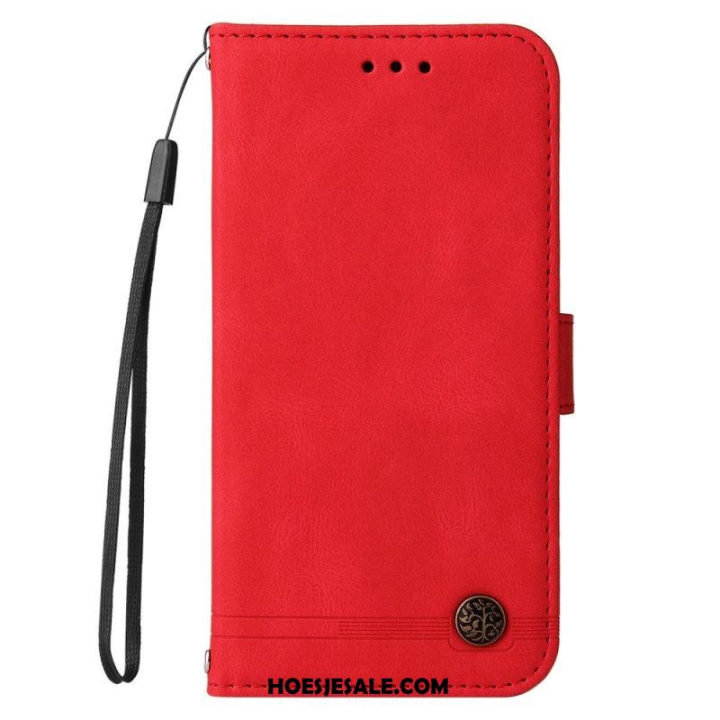 Folio-hoesje voor Xiaomi 12T / 12T Pro Decoratieve Klinknagel En Koord