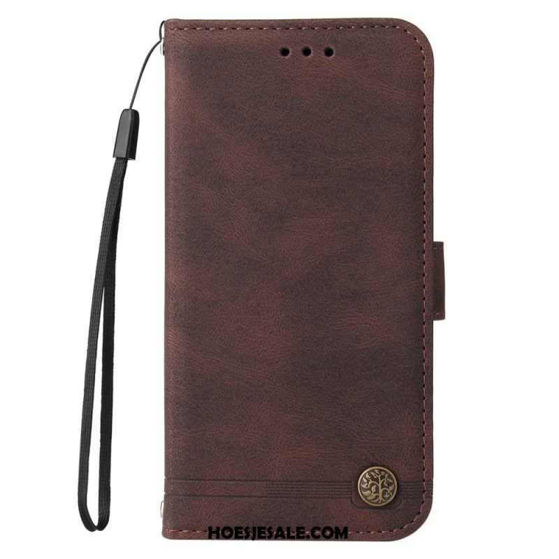 Folio-hoesje voor Xiaomi 12T / 12T Pro Decoratieve Klinknagel En Koord