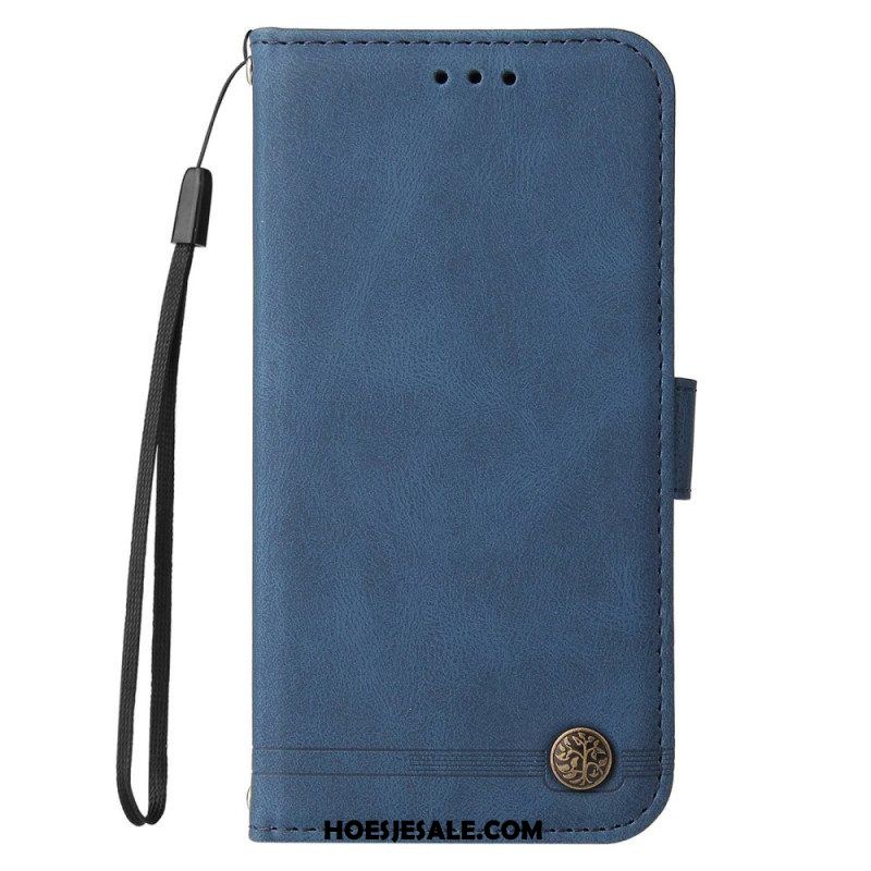 Folio-hoesje voor Xiaomi 12T / 12T Pro Decoratieve Klinknagel En Koord