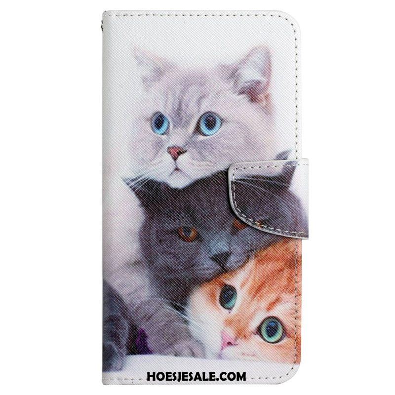 Folio-hoesje voor Xiaomi 12T / 12T Pro Katten Met Lanyard