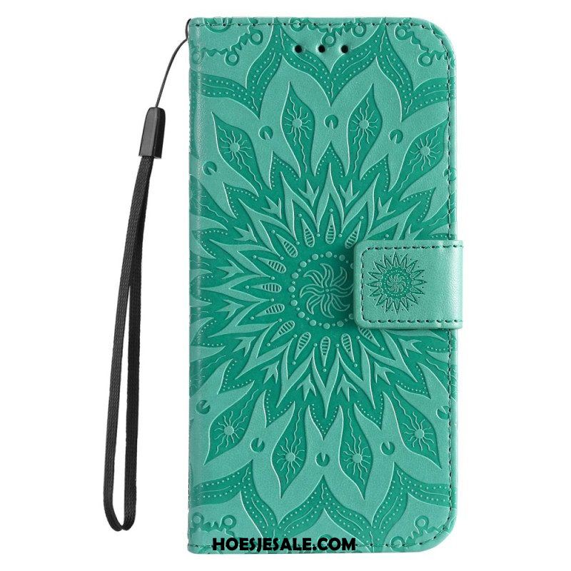 Folio-hoesje voor Xiaomi 12T / 12T Pro Met Ketting Strappy Zon Mandala