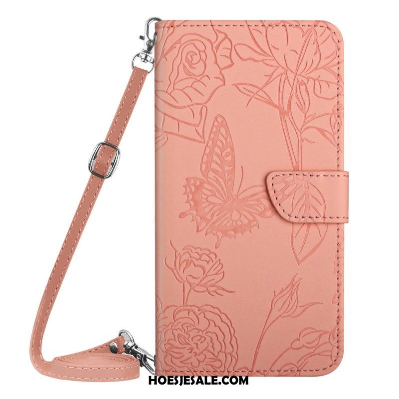 Folio-hoesje voor Xiaomi 12T / 12T Pro Vlinders En Schouderriem