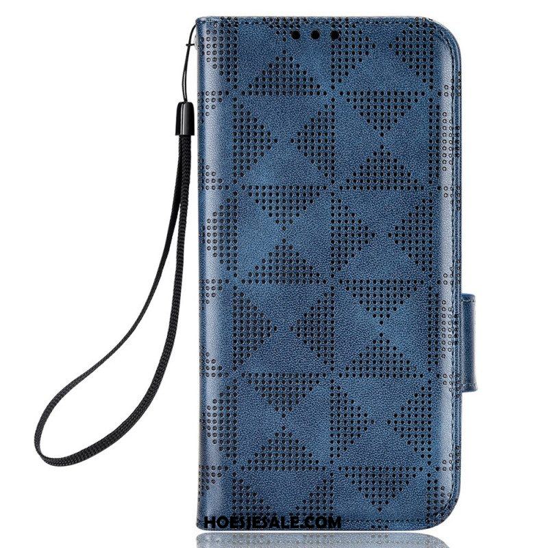 Folio-hoesje voor Xiaomi 13 Lite Driehoeken Met Lanyard