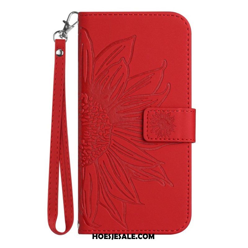 Folio-hoesje voor Xiaomi 13 Lite Zonnebloem Met Lanyard