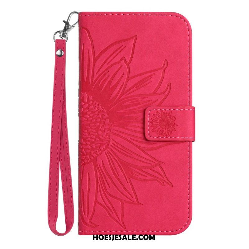 Folio-hoesje voor Xiaomi 13 Lite Zonnebloem Met Lanyard