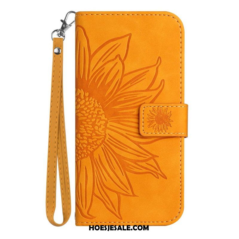 Folio-hoesje voor Xiaomi 13 Lite Zonnebloem Met Lanyard