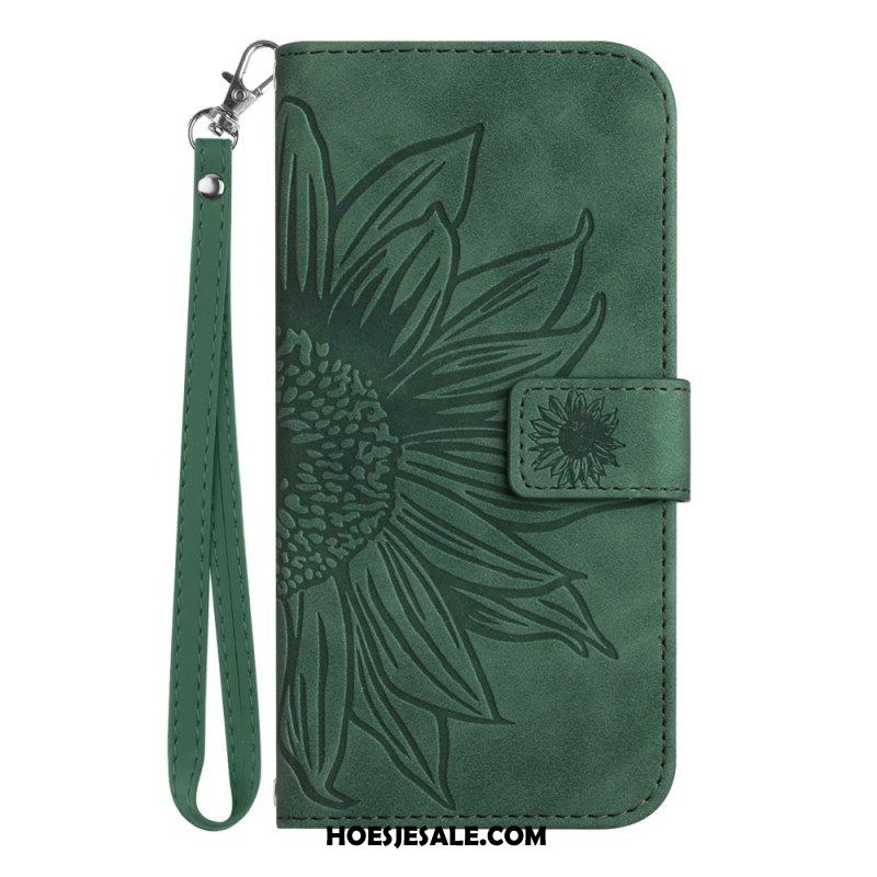 Folio-hoesje voor Xiaomi 13 Lite Zonnebloem Met Lanyard