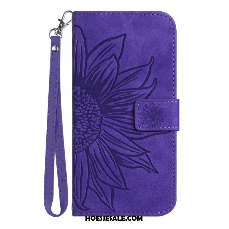 Folio-hoesje voor Xiaomi 13 Lite Zonnebloem Met Lanyard